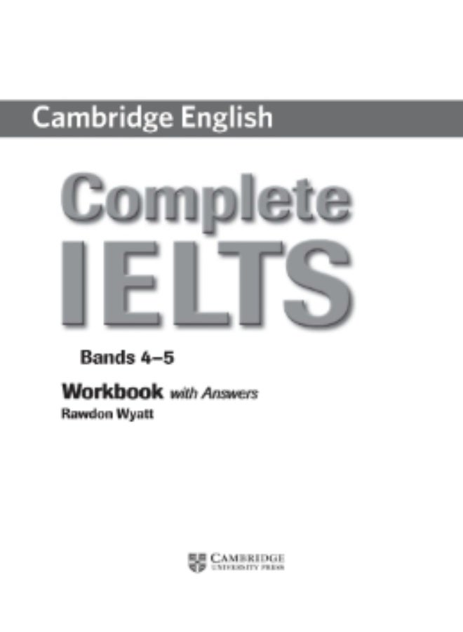 Cambridge Complete IELTS - Materials for preparing for various exams_Bands_4_5_Workbook - Image 1