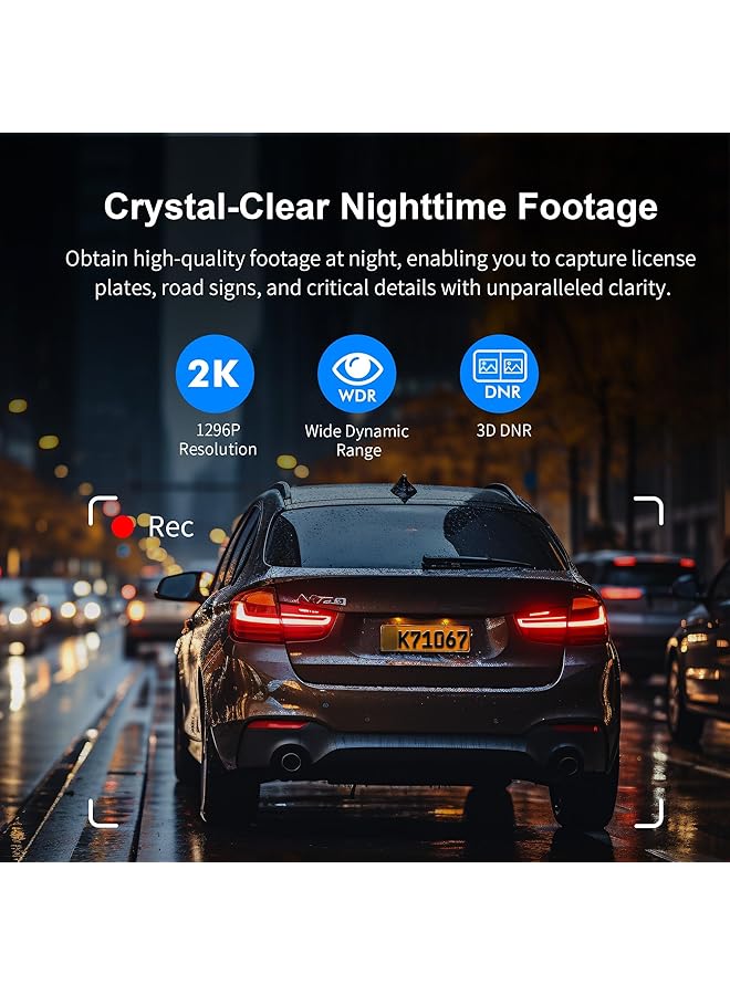KAWA Dash Cam 2K, Mini Front Dash Camera For Cars, Smart Voice Control, 1296P Qhd, Built In Wifi, Loop Recording, G-Sensor, Night Vision, Ios/Android Mobile App, Support 256Gb Max, D5 - Image 5