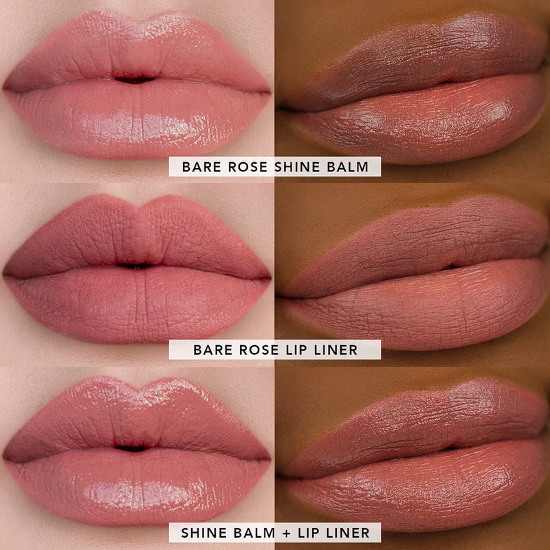 Jouer Bare Rose Lip Kit - Essential Lip Enhancer Shine Balm and Lip Liner Duo - Tinted Lip Balm - Jojoba Seed Oil and Maxi Lip - Valued at $46 - Image 4