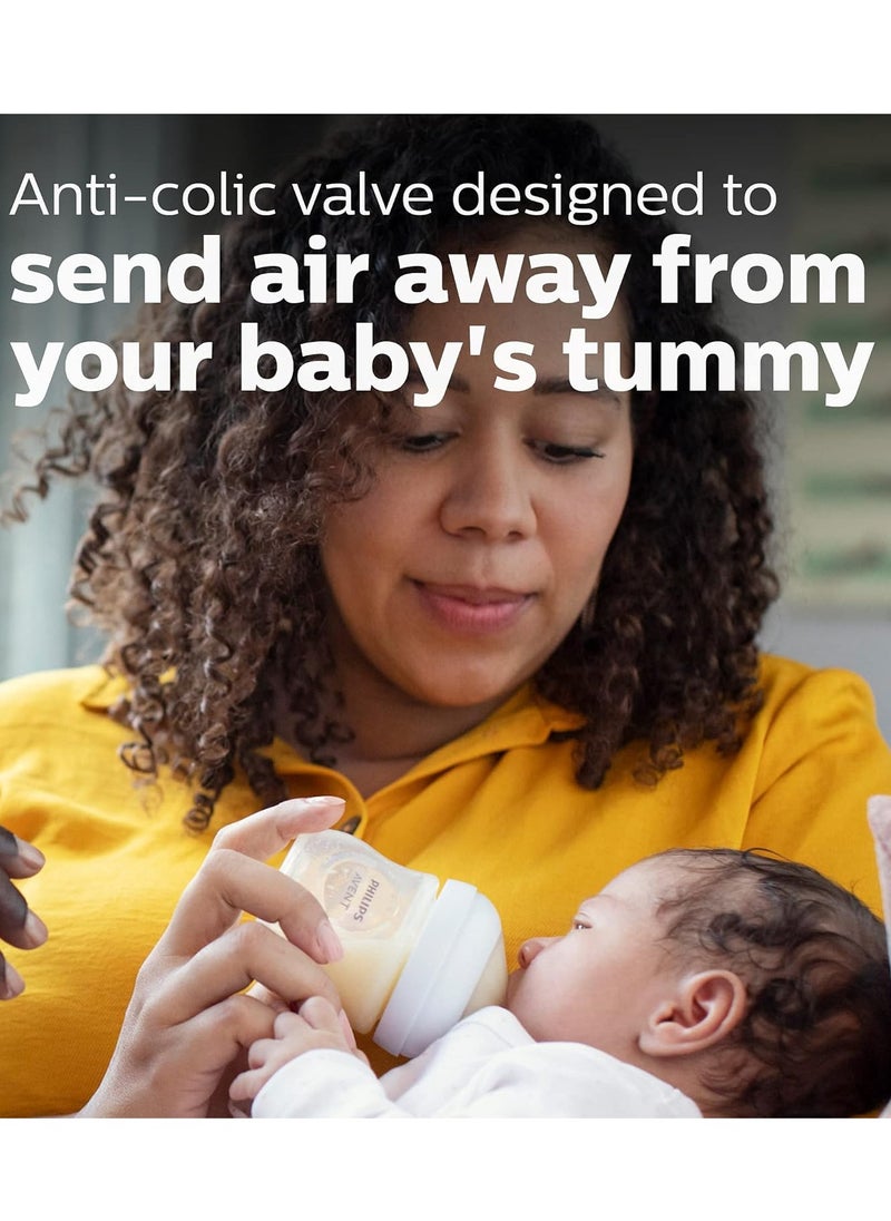 Avent - Philips AVENT Glass Natural Baby Bottle with Natural Response Nipple, Clear, 4oz, 4pk, SCY910/04 - Image 1