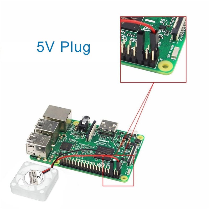 Dorhea 2PCS 30x30x7mm Cooling Fan for Raspberry Pi - 3007 Brushless CPU Fan 3.3V 5V for Pi 4 Model B, 3 B+, 2, 1 B+, RetroFlag NESPI Case - Image 5