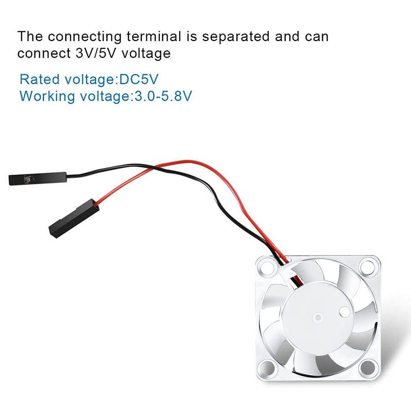Dorhea 2PCS 30x30x7mm Cooling Fan for Raspberry Pi - 3007 Brushless CPU Fan 3.3V 5V for Pi 4 Model B, 3 B+, 2, 1 B+, RetroFlag NESPI Case - Image 3