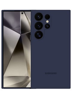 CATANES Samsung Galaxy S24 Ultra Case Cover Sillicone Case Slim Fit Premium Liquid Silicone Shockproof Phone Cover Upgraded Camera Protection Durable Case Dark Blue  - Image 2
