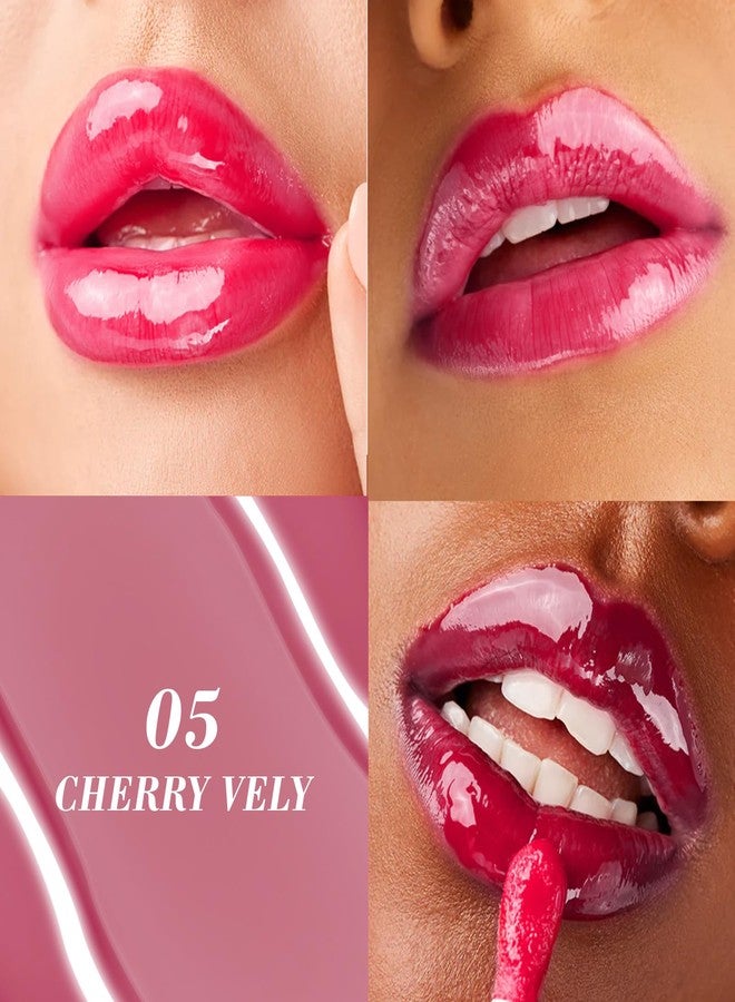 PASSIONCAT Honey Lip Gloss 5-in-1 Lip Gloss Treatment - Non-Sticky, Plumping Shine, Sheer Color - Hydrating Lip Balm, Gloss & Mask in One - with Hyaluronic Acid & Botanicals (05# CHERRY VELY) - Image 5