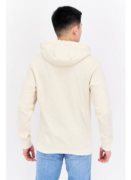 Threadbare Men Hooded Plain Long Sleeves Hoodies, Ivory  - Image 3