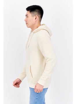 Threadbare Men Hooded Plain Long Sleeves Hoodies, Ivory  - Image 2