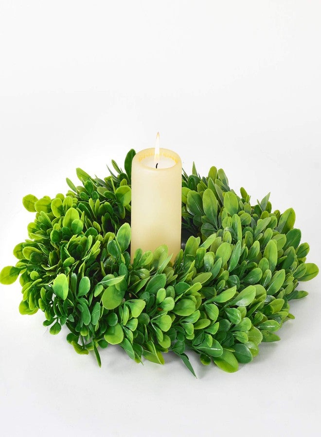 Lvydec 2 Pack Artificial Boxwood Wreath - 11" Mini Green Wreath for Wall, Window, Table Decoration - Image 2