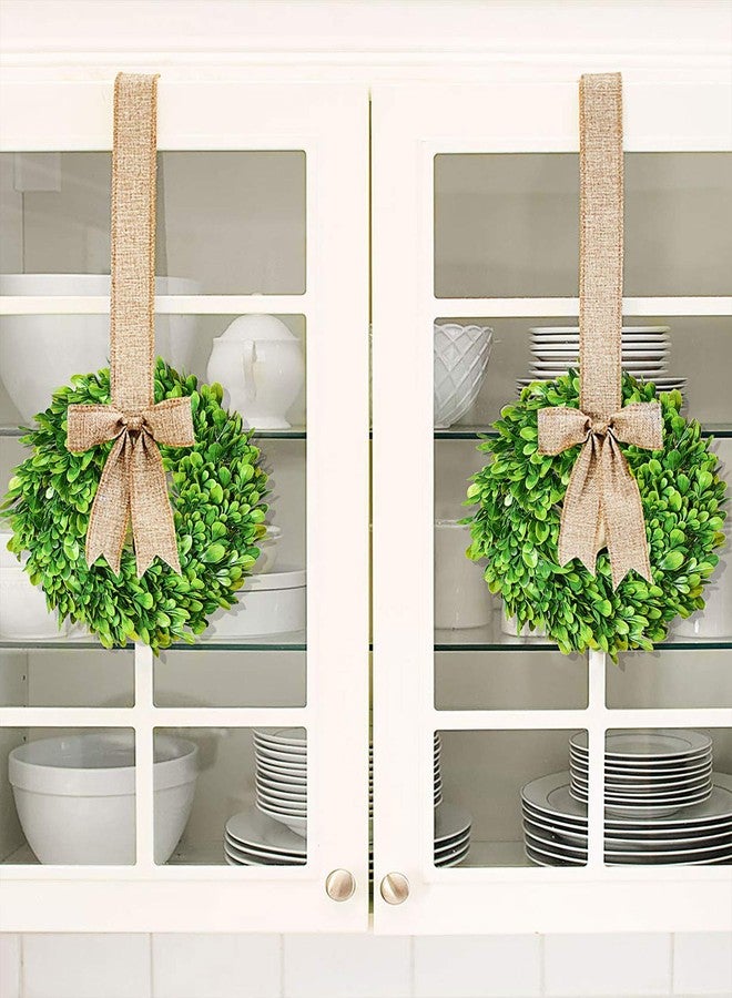 Lvydec 2 Pack Artificial Boxwood Wreath - 11" Mini Green Wreath for Wall, Window, Table Decoration - Image 4