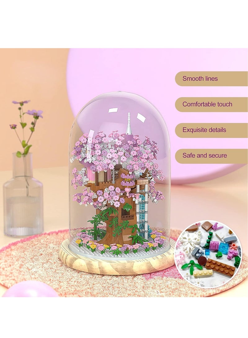 Gerenic Cherry Blossom Bonsai Tree House Building Block Set With String Lights - Image 5