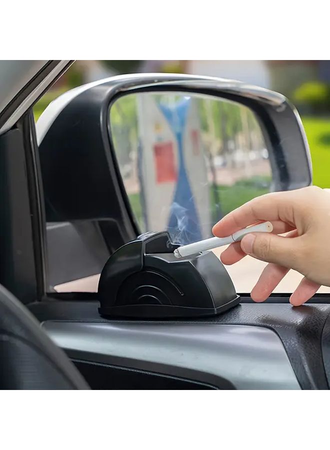 Black Windproof Car Ashtray With Lid All Season Ash Storage Prevents Dust Scattering - Image 5