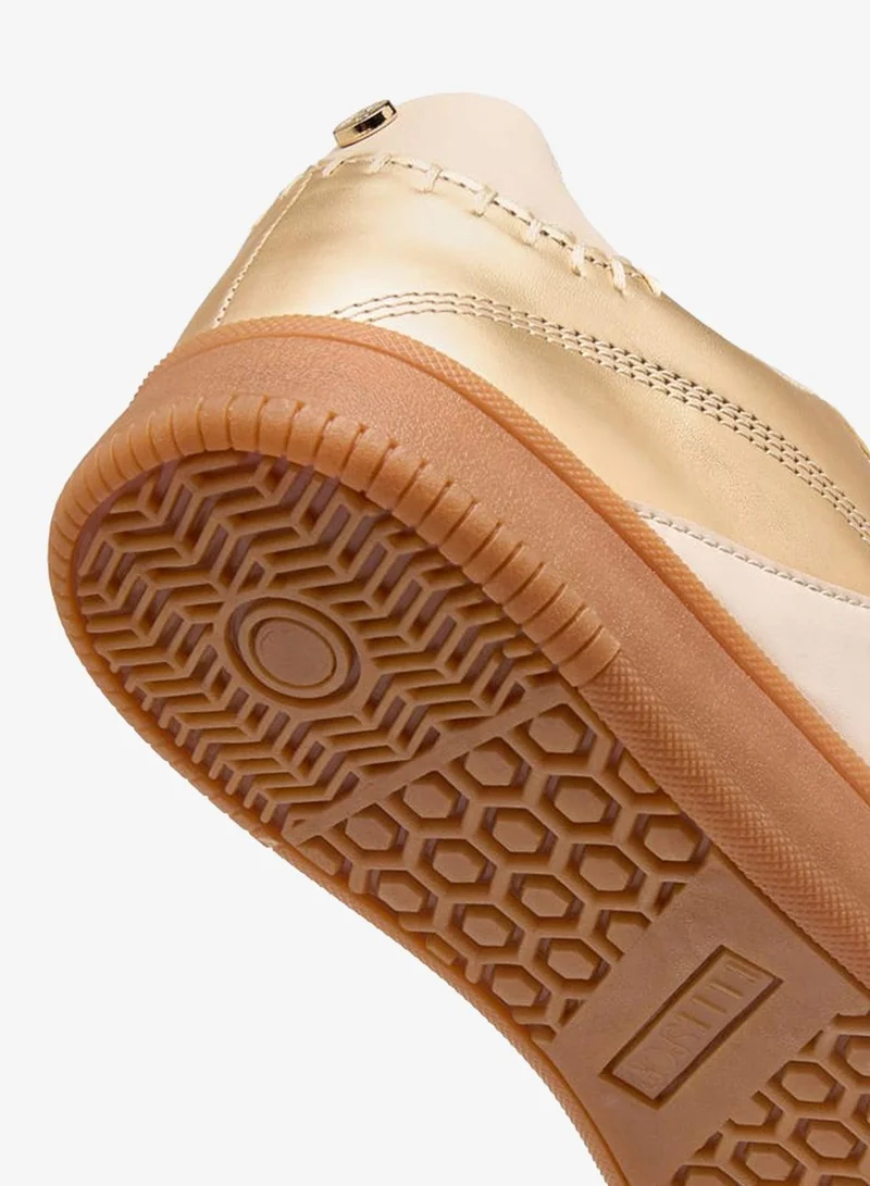 ELLE GOLD Women's Panelled Sneakers with Lace-Up Closure for Women | Best Price UAE
