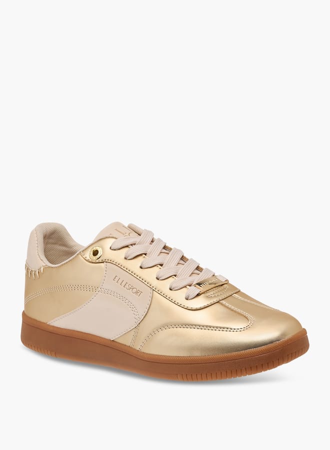 ELLE Women's Panelled Sneakers with Lace-Up Closure  - Image 2