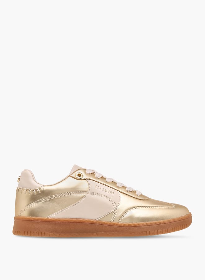 ELLE Women's Panelled Sneakers with Lace-Up Closure  - Image 3