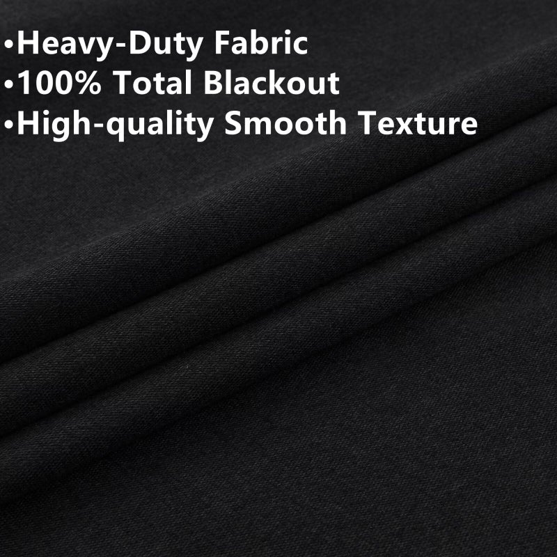 Joydeco Linen Blackout Curtains for Bedroom 96 Inches Long Grommet Heavy Duty Living Room Drapes Thermal Insulated Noise Reduce Cancelling Curtains 2 Panels W52 x L96 Inch Black - Image 4