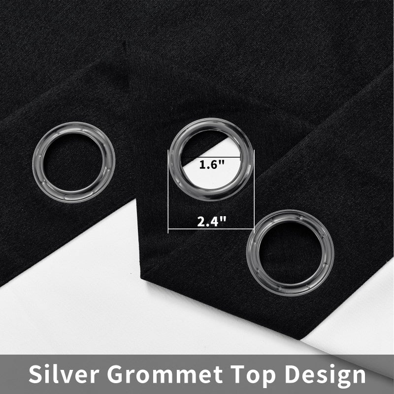Joydeco Linen Blackout Curtains for Bedroom 96 Inches Long Grommet Heavy Duty Living Room Drapes Thermal Insulated Noise Reduce Cancelling Curtains 2 Panels W52 x L96 Inch Black - Image 3