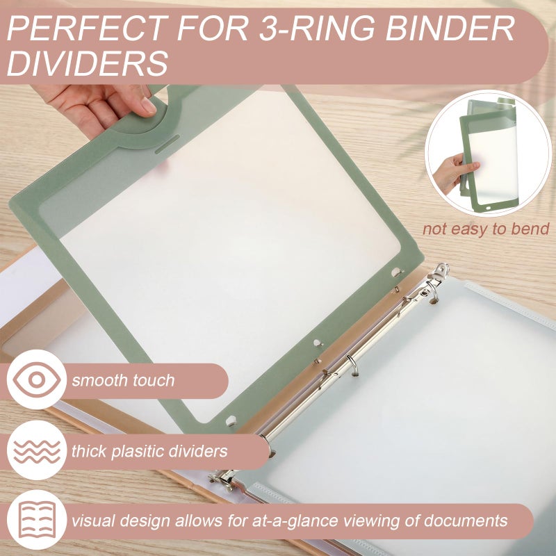 Chivertion 4 Sets 5 Tab Binder Dividers with Tabs and Pockets for 3 Ring Binder 5 Pockets Dividers Per Set with 1/5 Cut Tabs 9.5 x 11.4 Inch Multicolor Letter Size for Back to School Office Home - Image 4
