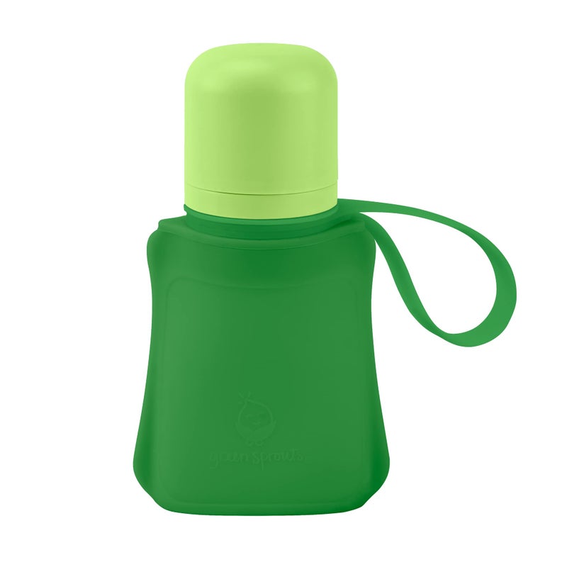 Green Sprouts Sprout Ware Sip & Straw Pocket made from Silicone and Plants (8 oz.), Non-toxic Silicone Plant-based Plastic Sip & Straw Pocket - Green - Image 3