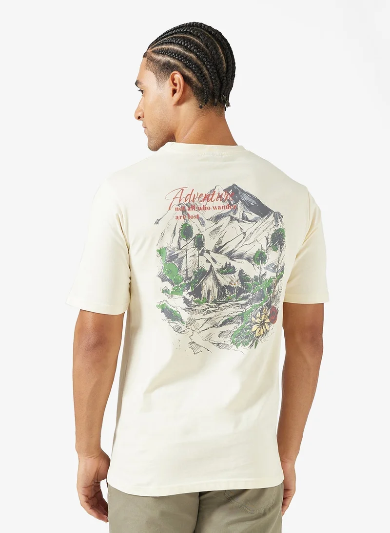 Seventy Five Graphic Print Regular Fit T-Shirt