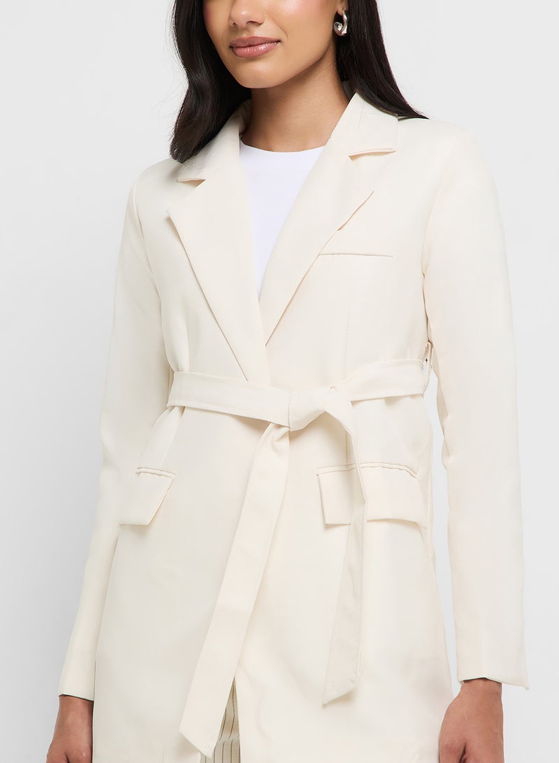 Ginger Double Breasted Longline Belted Blazer - Image 3