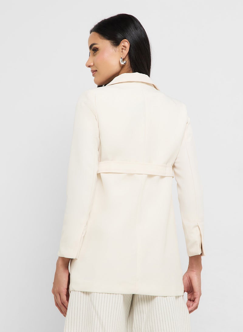 Ginger Double Breasted Longline Belted Blazer - Image 2
