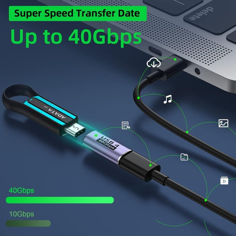 REDWIND USB C Female to Adapter, 100W Coupler Extender, 40Gbps, PD 100W, 8K 60hz Video Extension Support 4 Cable for Thunderbolt 4/3 for Laptop Tablet, Phone, Docking, MacBook,HUB - Image 2