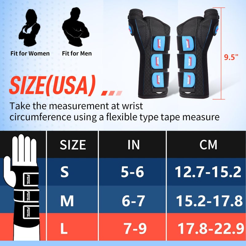 FEATOL 2 Pack Wrist Brace with Thumb Spica Splint for De Quervain's Tenosynovitis, Carpal Tunnel, Tendonitis, Arthritis-Thumb Brace for Pain Relief-Left And Right Hand-Medium/Large - Image 4