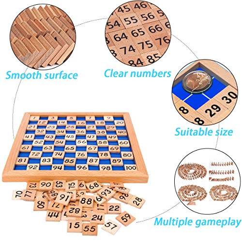umbresen Wooden Toys Hundred Board Montessori 1-100 Consecutive Numbers Early Childhood Toys Digital Board for Kids with Storage Bag - Image 3
