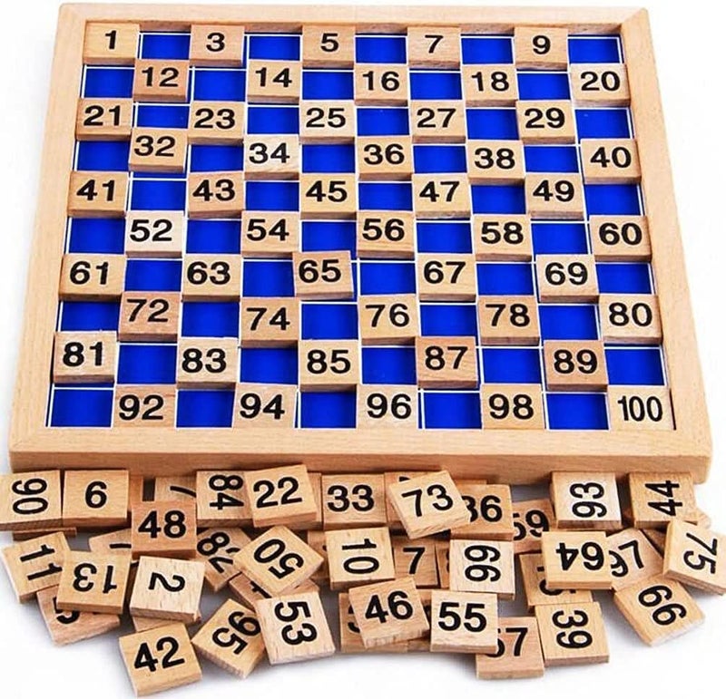 umbresen Wooden Toys Hundred Board Montessori 1-100 Consecutive Numbers Early Childhood Toys Digital Board for Kids with Storage Bag - Image 1
