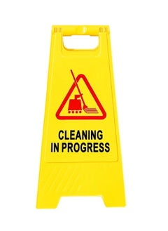 Yuwell Caution Cleaning in Progress Warning Signs 2 Sided Yellow Caution Board For Commercial Use, Safety Signage Safety Cone Warning Sign  - Image 2