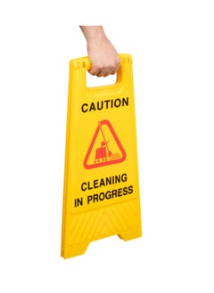Yuwell Caution Cleaning in Progress Warning Signs 2 Sided Yellow Caution Board For Commercial Use, Safety Signage Safety Cone Warning Sign  - Image 3