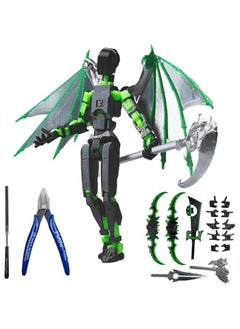 T13 Action Figure Set, Titan 13 t Action Figure 3D Printed 13 Action Figure Articulated, for Collectors Desktop Decorations, New Black Green with Tools Need Assemble