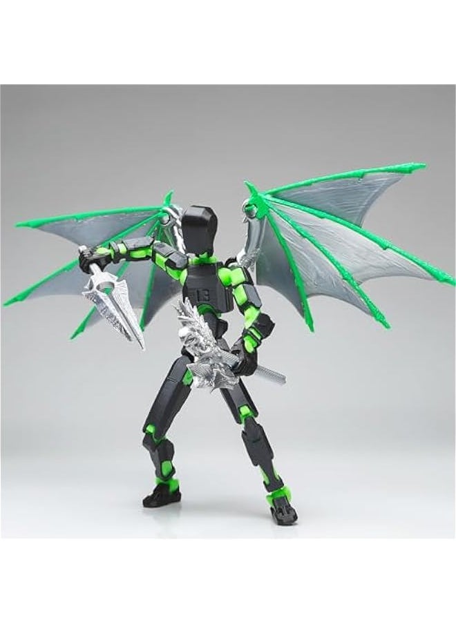 Generic - T13 Action Figure Set, Titan 13 t Action Figure 3D Printed 13 Action Figure Articulated, for Collectors Desktop Decorations, New Black Green with Tools Need Assemble - Image 1