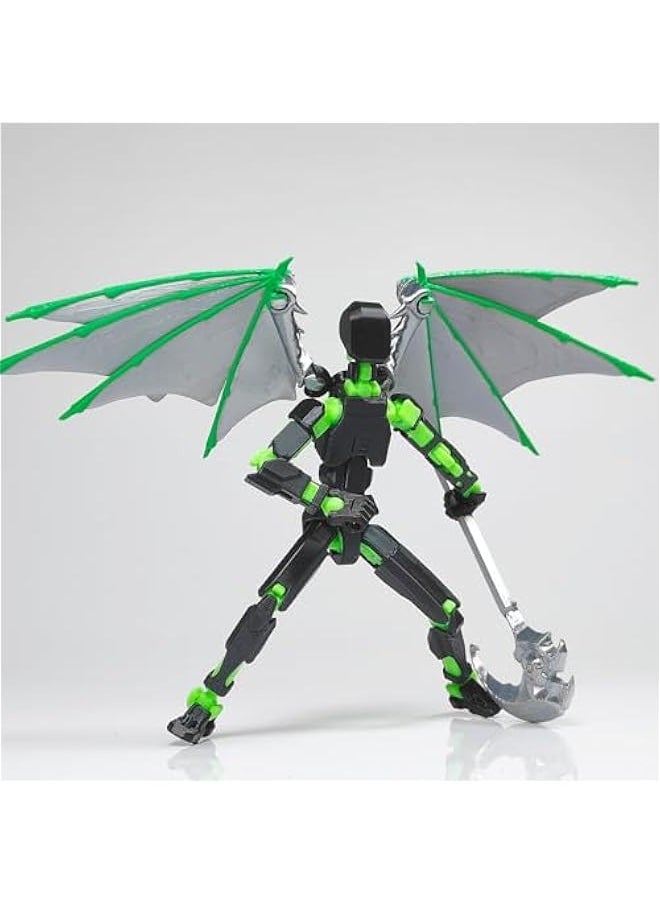 Generic - T13 Action Figure Set, Titan 13 t Action Figure 3D Printed 13 Action Figure Articulated, for Collectors Desktop Decorations, New Black Green with Tools Need Assemble - Image 1