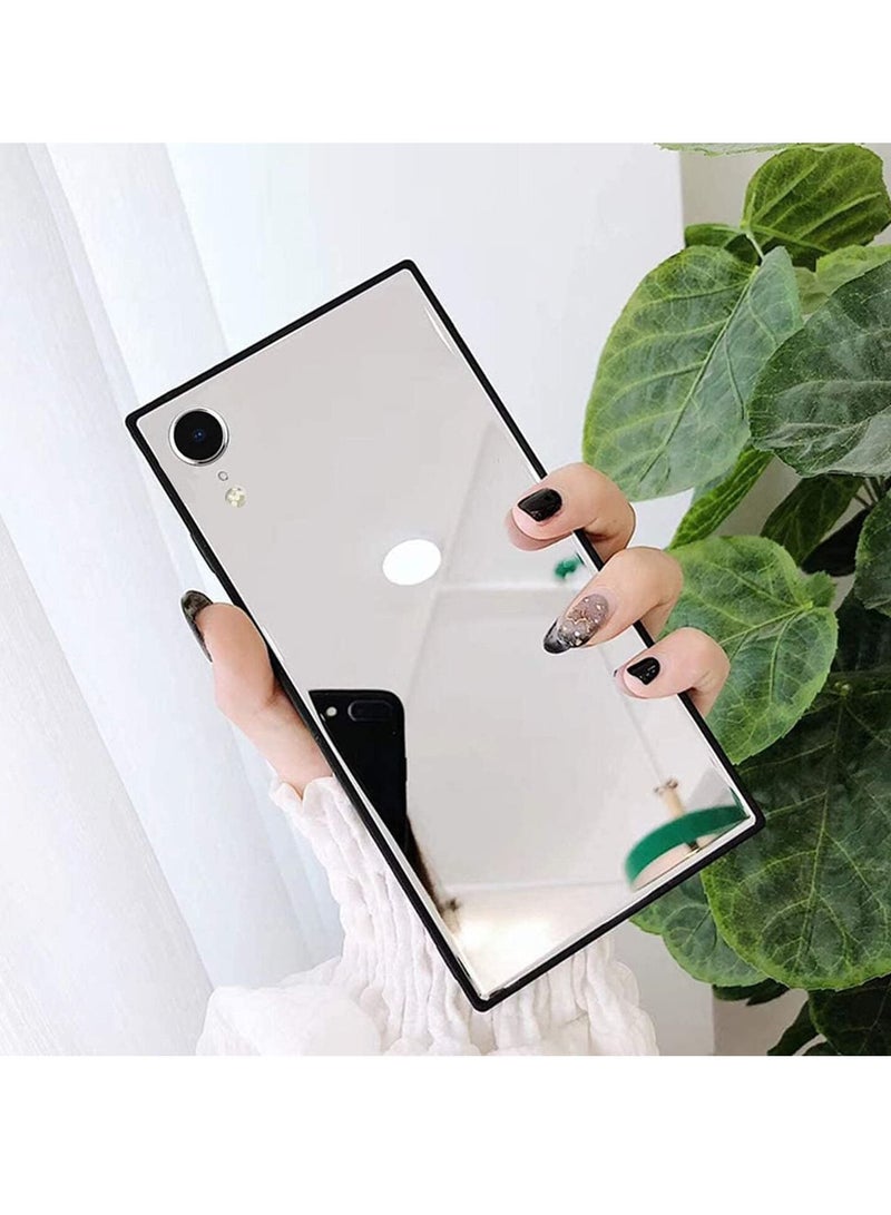 SYOSI Mirror Phone Case Square For Iphone 12 Mini Luxury Glass Glossy Shockproof Smooth Hard With Soft Silicone Bumper Tpu Frame Compatible 5.4 Inch - Image 5