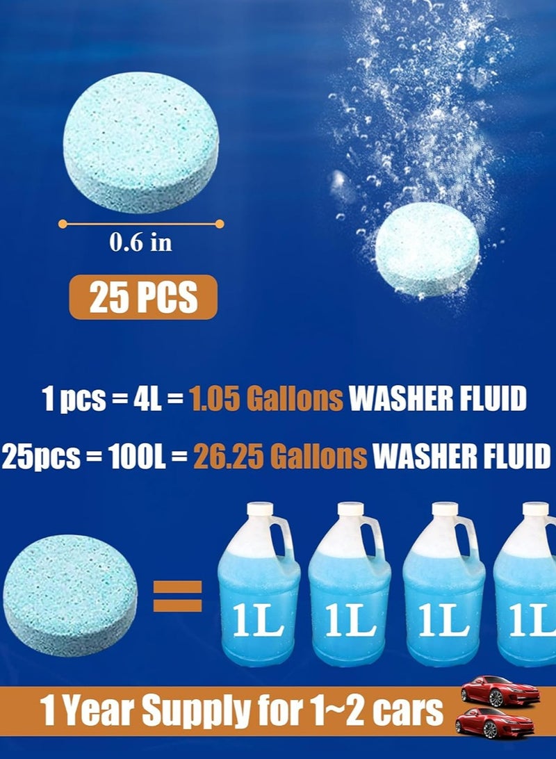 yIFeNG 70-Piece Car Windshield Washer Tablets, Car Glass Wiper Fluid Concentrated Clean Tablets, Remove Glass Stains Wiper Tablet for Car Room Kitchen Window Glass Cleaning - Image 2