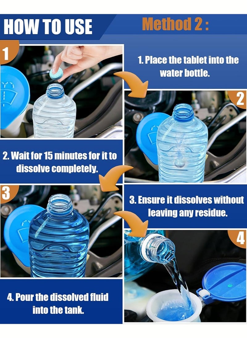 yIFeNG 70-Piece Car Windshield Washer Tablets, Car Glass Wiper Fluid Concentrated Clean Tablets, Remove Glass Stains Wiper Tablet for Car Room Kitchen Window Glass Cleaning - Image 5