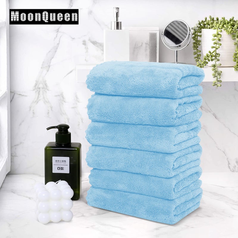 موون كوين Moonqueen 18 مناشف اليد المتميزة - تجفيف سريع - المناشف المصنوعة من الألياف الدقيقة من المناشف الامتصاصية للغاية - الاستخدام متعدد الأغراض كمنشفة يد دش في الفندق 16 × 28 بوصة (أكوامارين)  - Image 5