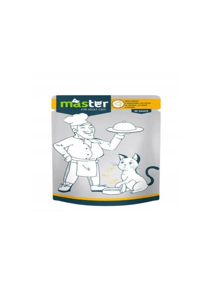 Master Master Wet Food with Chicken in Jelly for Adult Cats 80 gr 