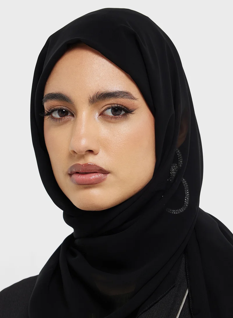 hayas closet Embellished Flared Sleeve Abaya