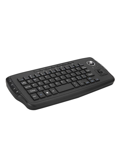 Wireless Keyboard Remote Control With Trackball Mouse Black