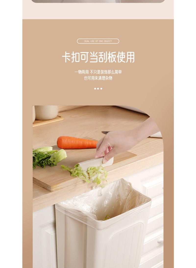 1pieces Wall Mounted Collapsible Kitchen Trash Can, Home Cabinet Door Hanging Storage Basket, Bathroom Paper Storage Basket, Home Decor, Housewarming Gifts, Room Decor - Image 2