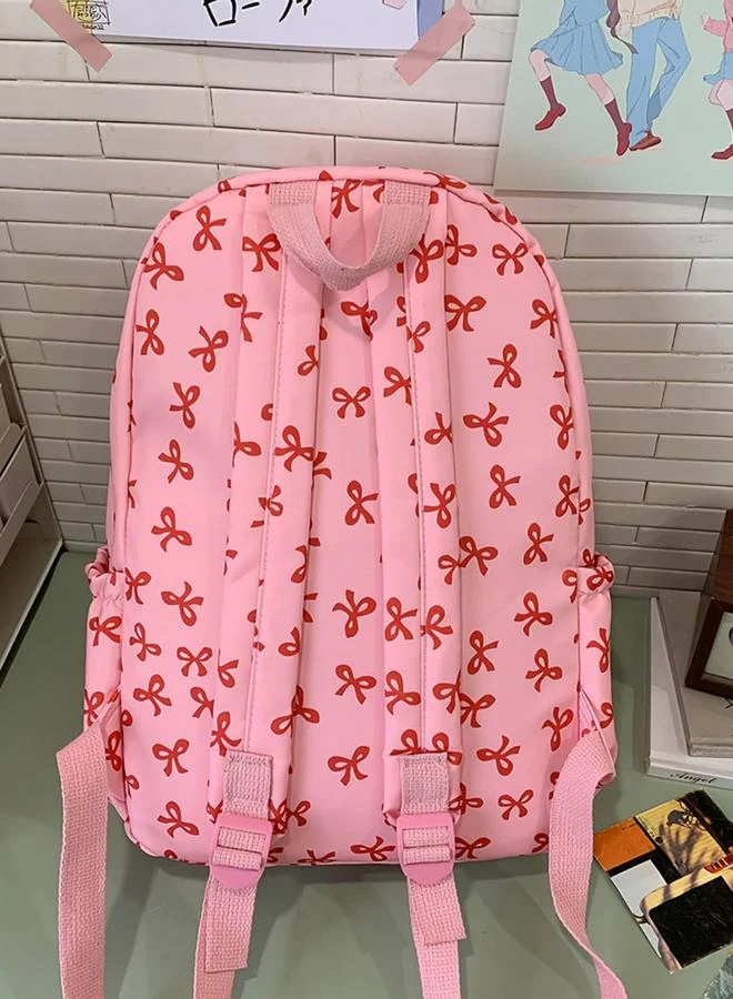 Take Two Pink Bow Print Backpack