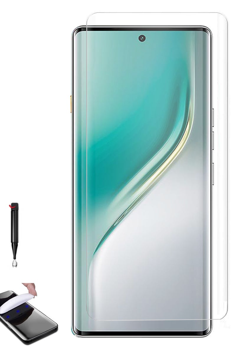 For Tecno Camon 40 Pro 5G - UV Advanced Premium Tempered Glass Screen Protector Guard , Full Adhesive UV Curved Case Friendly HD Clarity With Installation Kit - Image 1