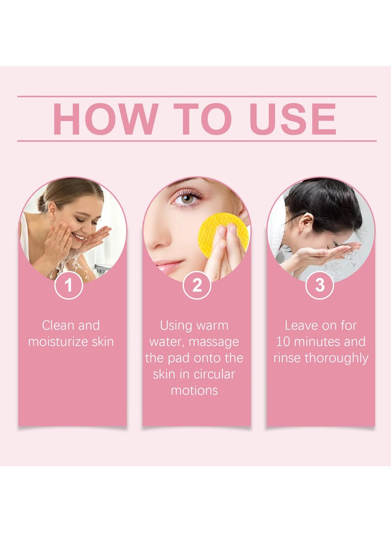 40Pcs Kojic Acid and Turmeric Cleansing Pads, Turmeric Cleansing Pads Exfoliating Cleansing Facial Treatment