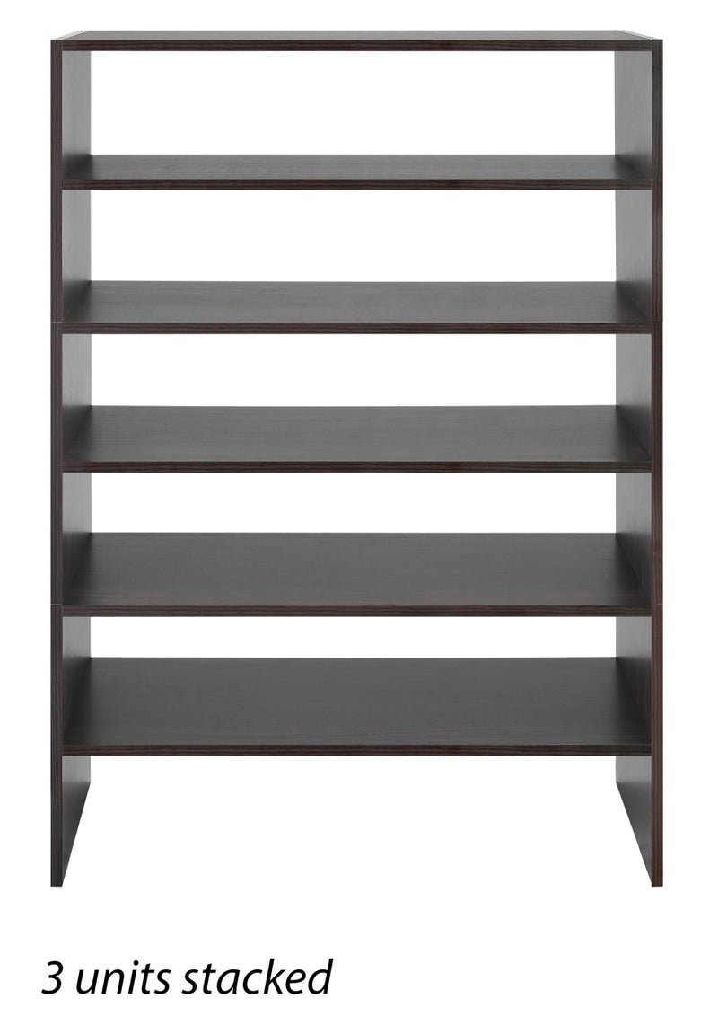 Whitmor Stackable 31" Extra Wide 2-Shelf Storage Organizer, Espressoï¼Œ2 Pack - Image 5
