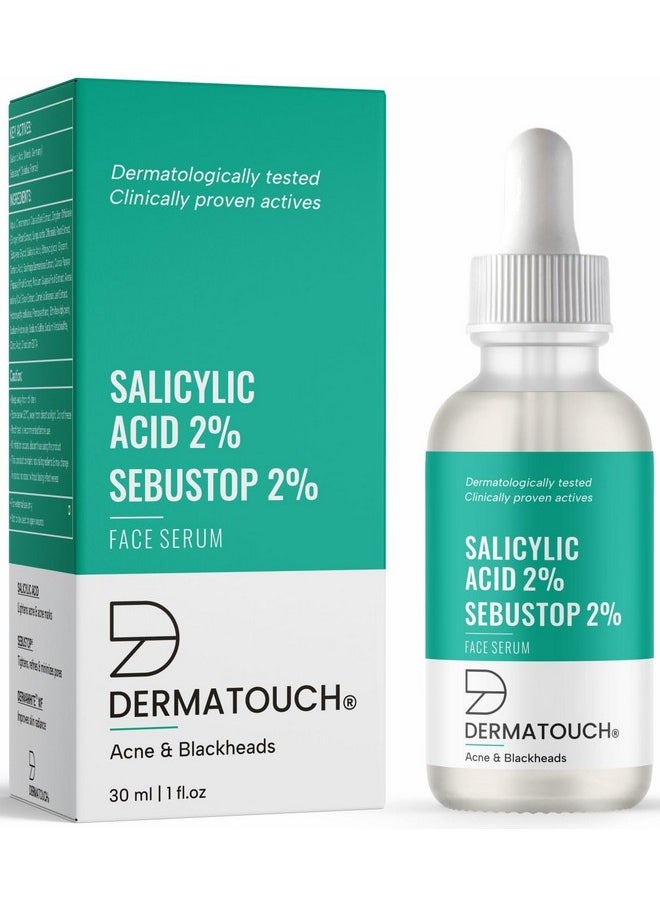 DERMATOUCH Salicylic Acid 2% Sebustop W/W 2% Face Serum | For Acne & Blackheads | Specially For Acne-Prone & Oily Skin | 30Ml  - Image 1