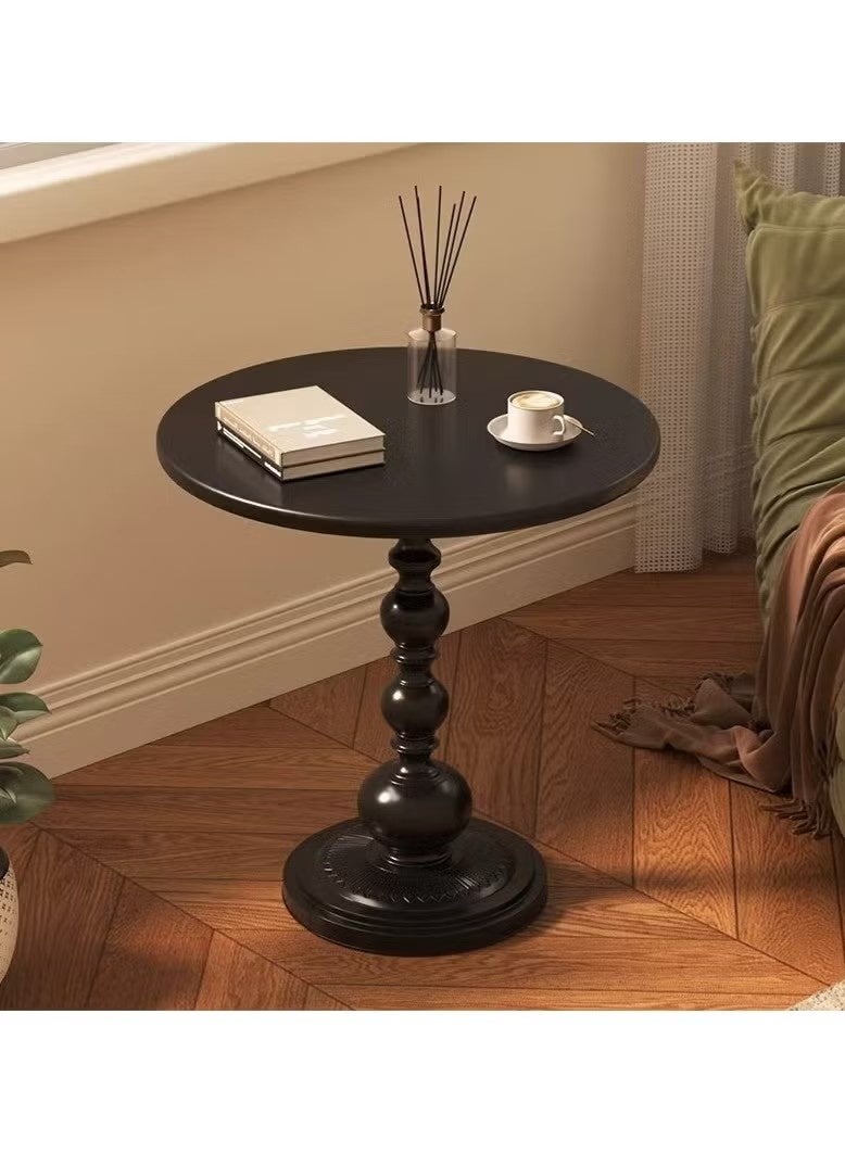 Beauenty Black Nordic Sofa Side Cabinet Living Room Home Small Coffee Table Modern Minimalist Corner, Metal Iron Outdoor Round Table Weather Resistant Anti-Rust Outdoor End Table 52X40X40 cm - Image 1