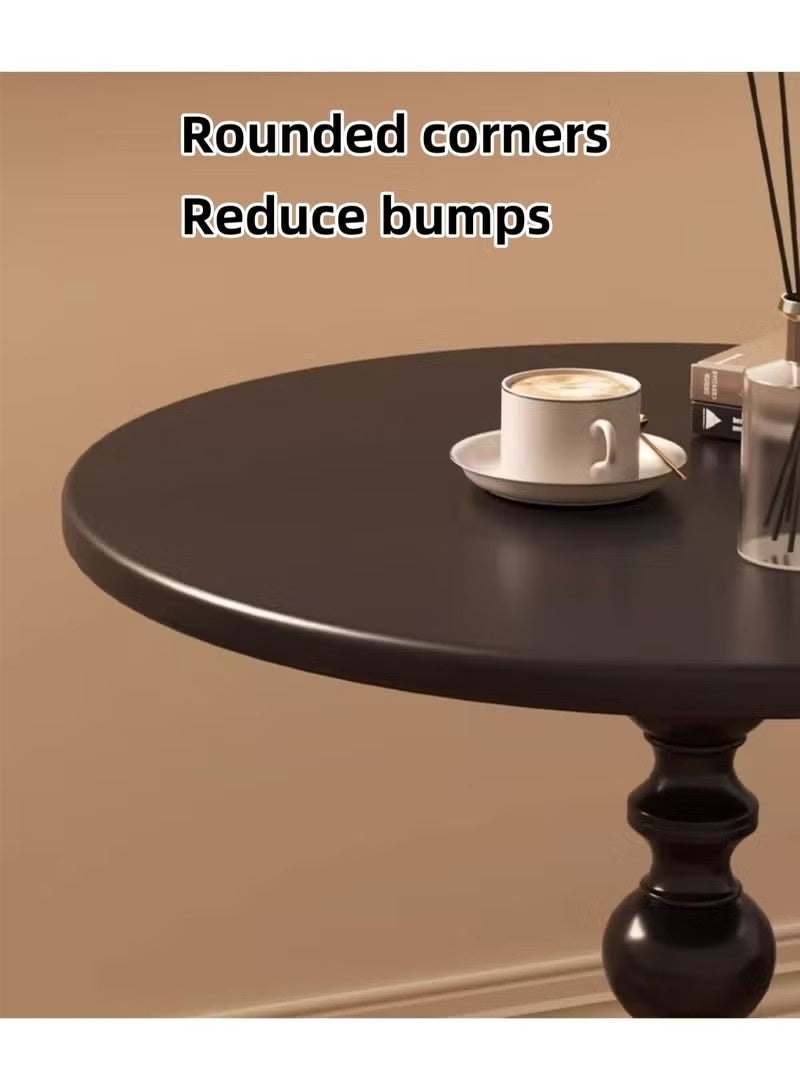 Beauenty Black Nordic Sofa Side Cabinet Living Room Home Small Coffee Table Modern Minimalist Corner, Metal Iron Outdoor Round Table Weather Resistant Anti-Rust Outdoor End Table 52X40X40 cm - Image 5