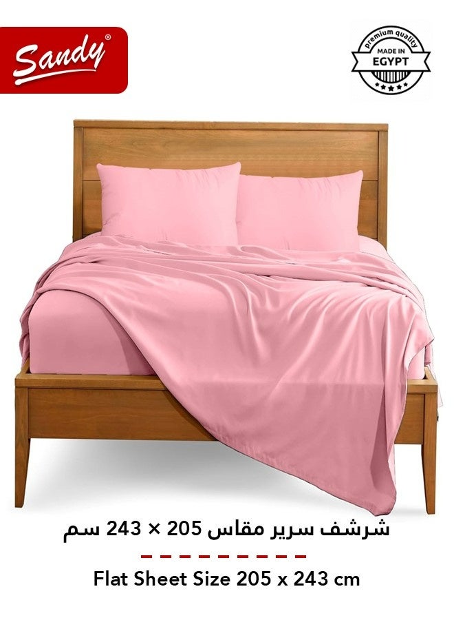 ساندي طقم شراشف سرير ساندي فاخر بجودة الفنادق شرشف مسطح وشرشف مطاط مع أغطية وسائد، طقم من أربعة قطع، شديد النعومة وجيد التهوية وبارد, مقاس نفر ونص دبل (205 × 243 سم & 140 × 200 +30 سم), زهري - Image 4