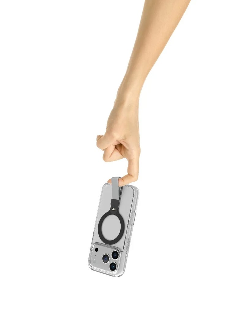 ليفيلو جراب MagSafe Spira Grip لهاتف iPhone 17 Pro Max / إطار شفاف مضاد للخدش / حامل معدني دوار 360 درجة / مصد مقاوم للصدمات / متوافق مع MagSafe / حامل مدمج / مغناطيس قوي - Silverstone - Image 3